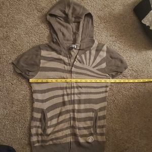 Volcom Zip Up Shortsleeve - Army Green & Tan - M